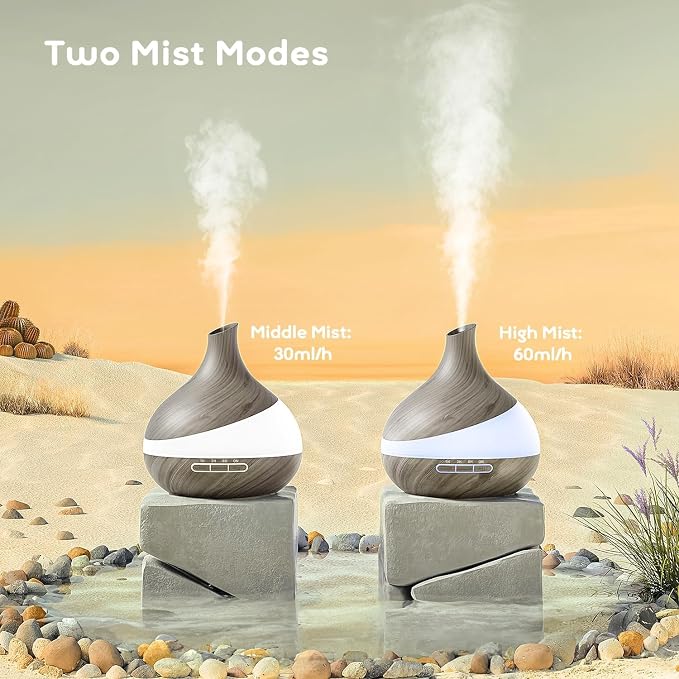 HJTHJT 500ML Essential Oil Diffuser: Aroma Diffuser with Remote Control for Hotel Spa Yoga Room - Humidifier with 14 Colors LED Night Light for Bedroom Home Relaxation