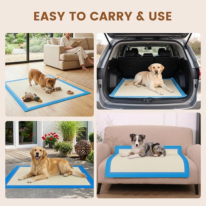 Gardner Pet Ultra Absorbent Thicker Dog Pee Pads Extra Large XL 28"x34" Leak-Proof Odor-Control Blue Puppy Training Pads Full Edge-Wrapping Pad for Dogs Dogs, Puppies, Doggie, Cats, Rabbits - 30 Ct