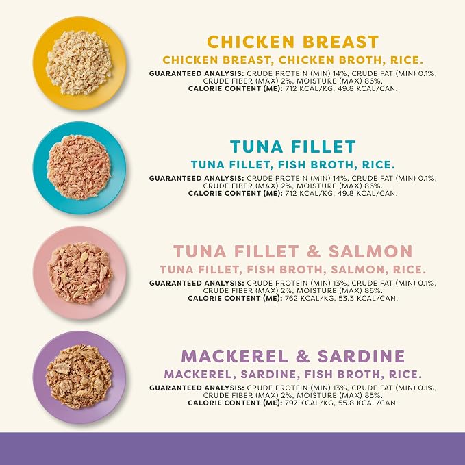 Applaws Fish & Chicken Variety in Broth Wet Cat Food 24-Pack 2.47 oz Cans | 100% Natural, High Quality Ingredients, High Protein, No Artificial Additives, Limited Ingredients