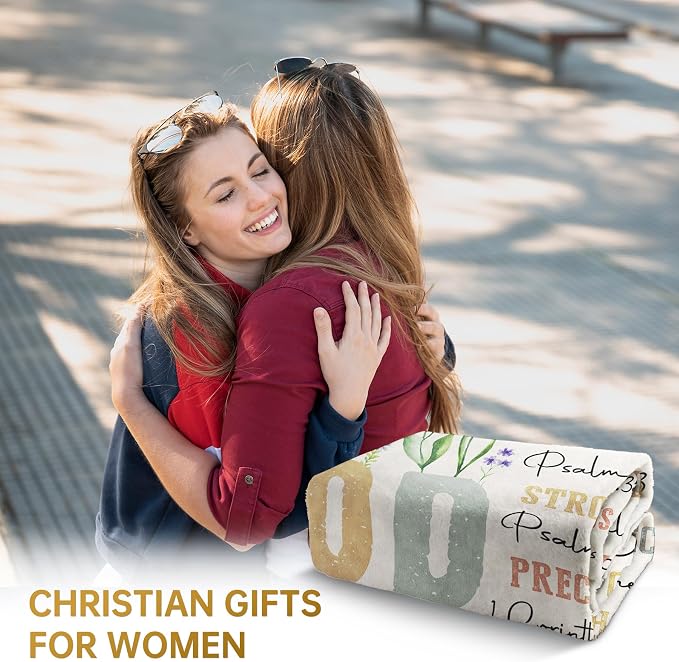 Gifts for Women, Birthday Inspirational Christian Blanket | Religious Birthday Gift for Women, Christian Blanket for Mom Sister Friend Girl, Baptism Confirmation Spiritual Gift for Her