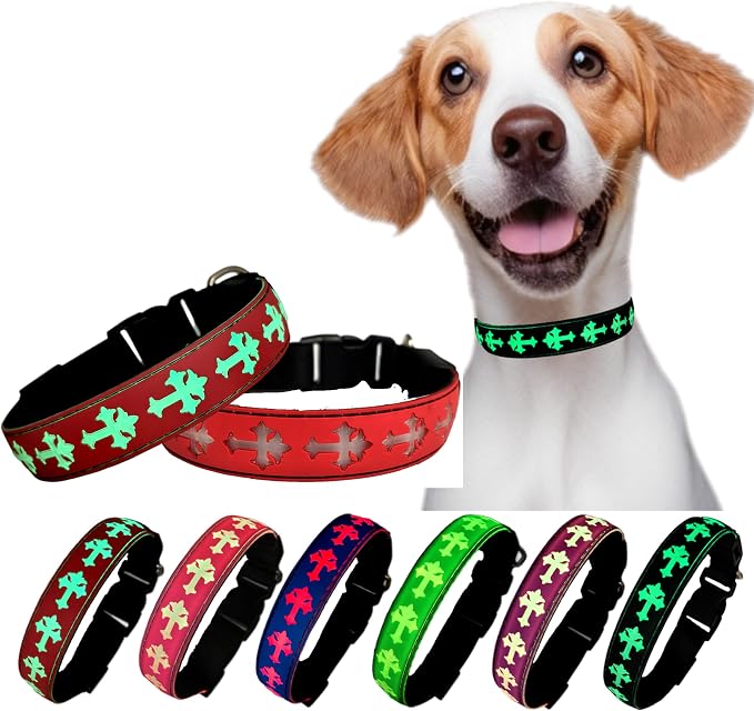 Light Up Glow Dog Collar with Chinese Style AirTag Holder