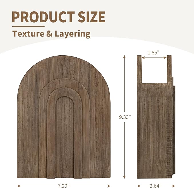 2 Pack Natural Wooden Wall Vase for Pampas Grass, Rustic Wall Decor | Wooden wall vase set for faux greenery and eucalyptus; rustic farmhouse wall decor for bathroom, hallway or entryway