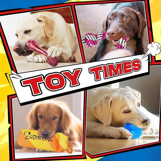 Zeaxuie 12-Pack Dog Toys for Aggressive Chewers,Dog Toys for Large Dogs
