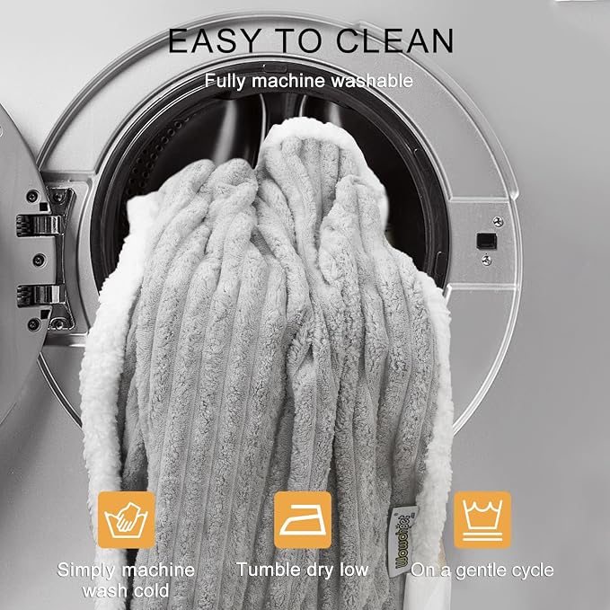 Waterproof Dog Blanket Warm Grey 40x50 in | Soft Pet Cat Blanket Cozy Calming Sherpa Corduroy Fleece Reversible Furniture Bed Protector Small Dogs, Machine Washable