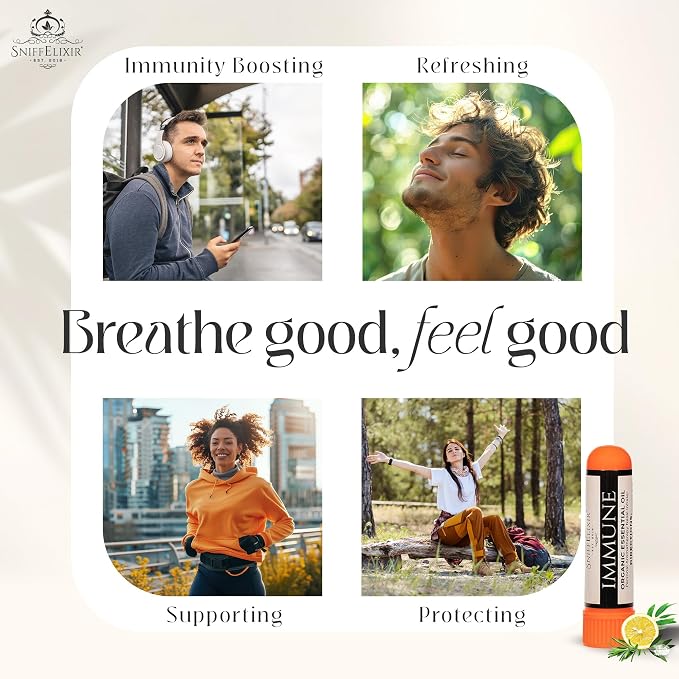 Immune Support Aromatherapy Nasal Stick Vapor Inhaler - Nurse Essentials & Gifts, USA Made with Organic Essential Oils, Wellness Formula Boost