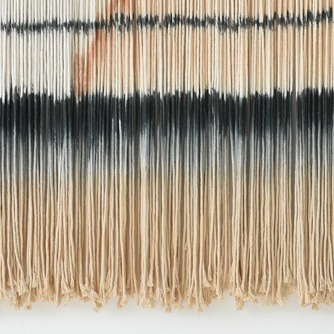 Jakalin Macrame Wall Hanging Sunset Dip Dye Boho Tapestry Handmade 57"x35" | Handmade Cotton Rope Boho Wall Decor for Living Room, Bedroom, Nursery, Large Macrame Banner for Wedding Backdrop