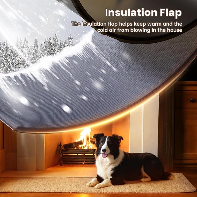 3-Flap Plastic Extra Large Dog Door for Door, Pets Up to 220 LB | Never Rust, Durable Plastic Frame, Insulated Flap, Energy Saving, Magnetic Seal, Windproof & Dustproof, Closing Panel