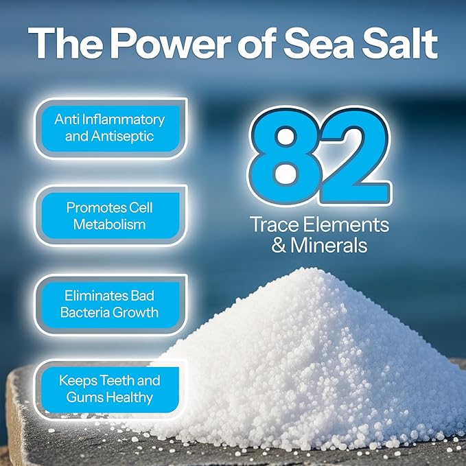 H2Ocean Healing Rinse Natural Sea Salt Oral Care - Mouth Rinse for Tonsil Stones - Great for Piercings, Sore Throats & Gum Health - Alcohol- & Fluoride-Free Mouthwash - Lemon Ice, 8 oz (Pack of 2)