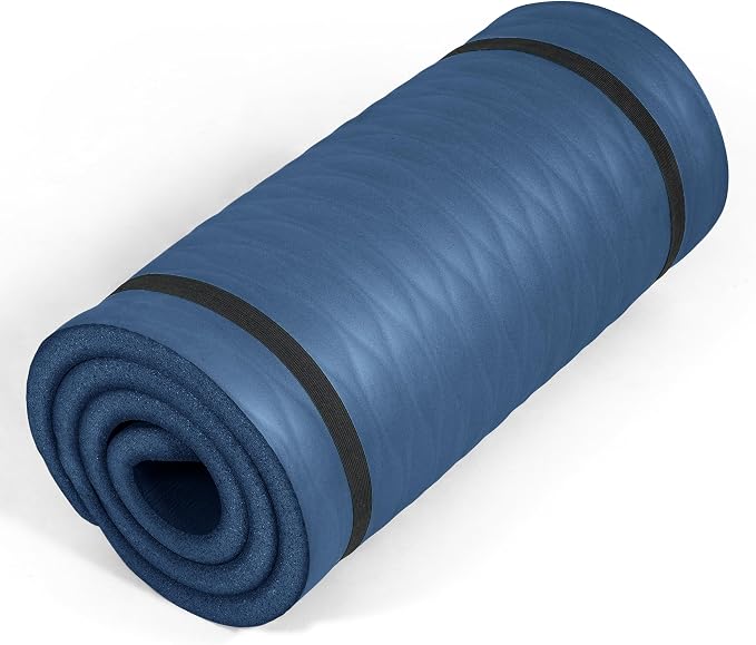 Tone Fitness 1-Inch Thick Yoga Mat | High-Density, Non-slip Exercise Mat with Carrying Strap for Yoga, Pilates, & Home Gym Workouts | Multiple Options