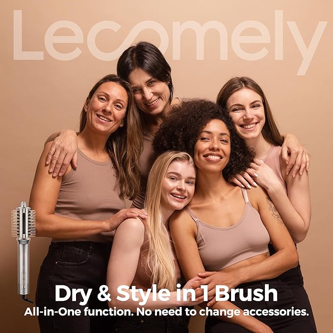 Lecomely 3 in 1 High Speed Hair Dryer Brush, Blow Dryer Brush in One for 300% Faster Dry & Style, Blowout Hot Air Brush, One Step Straightener Volumizer with Negative Ions for Smooth AirBlow B3