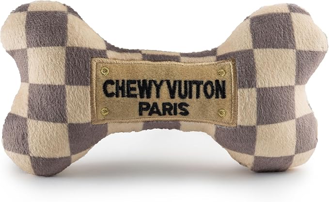 Haute Diggity Dog Chewy Vuiton Bone Plush Dog Toy, Designer Parody Toy