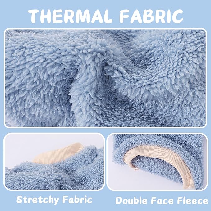 2 Pieces Dog Sweater for Small Dogs Winter Warm Puppy Sweater Fleece Cute Dog Clothes for Dogs Like Chihuahua Yorkie Thick Pet Clothing (Light Grey, Blue, X-Small)
