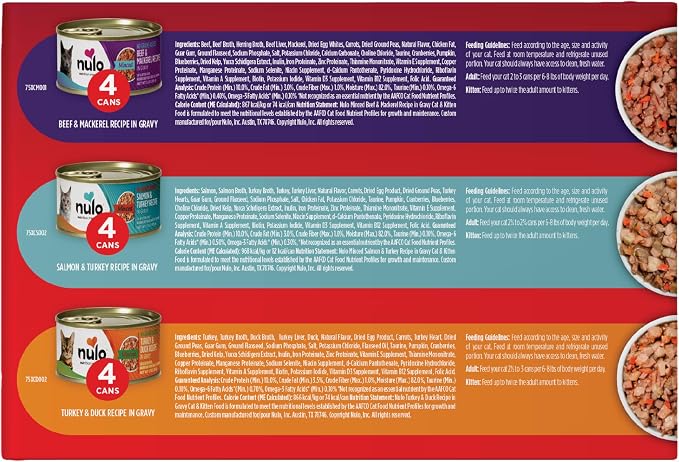 Nulo Freestyle Grain-Free Minced Wet Canned Food for Cats and Kittens, 3 Ounce, Variety Pack, 3 Ounce, 12 Cans