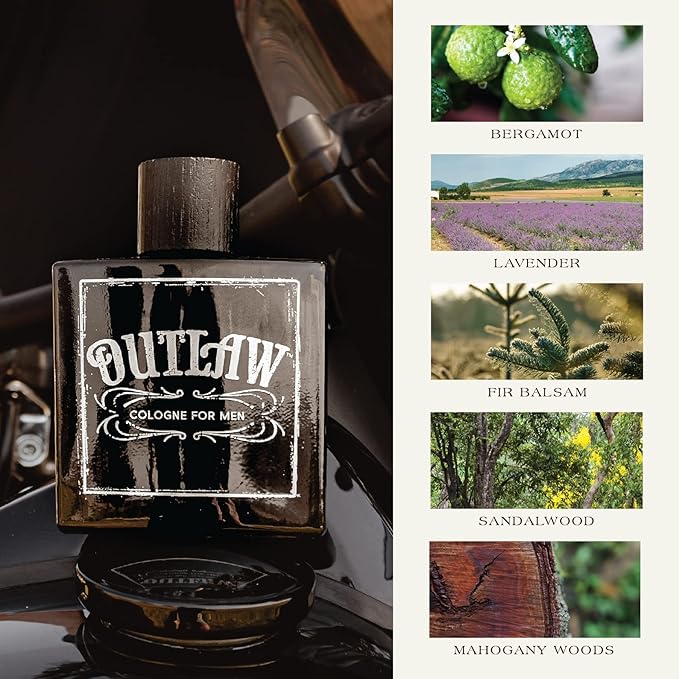Tru Western Outlaw Men’s Cologne Spray, Bergamot, Lavender, Fir Balsam, Amber, Sandalwood & Mahogany Woods Notes, 3.4 fl oz (100 ml)
