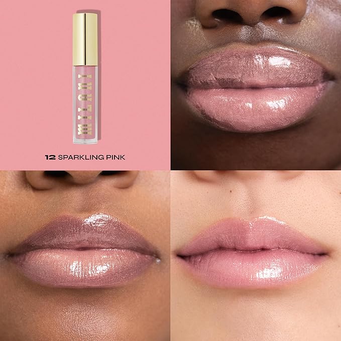 Milani Lip Gloss, Keep It Full Nourishing Lip Plumper with Hyaluronic Acid & Peptides for Soft, Fuller-Looking Lips (0.13 Fl. Oz.) Sparkling Pink