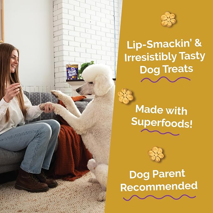 Fruitables Baked Dog Treats, Healthy Pumpkin Treat for Dogs, Low Calorie & Delicious, Made Without Wheat, Corn and Soy, Made in The USA, Allergy Friendly, Chicken and Cranberry Flavor, 7 oz | Healthy Dog Treats, Training Treats, Crunchy Dog Biscuits, L...