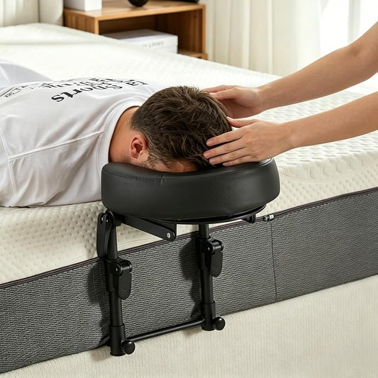 Massage Headrest for Bed, Adjustable Massage Face Cradle at Home, Portable Bed Massage Head Holder, Massage Table Head Rest for Salon Spa, Face Down Pillow After Eye Surgery, Black