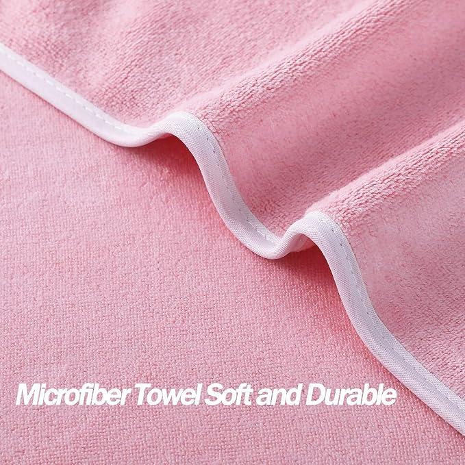 Microfiber Gym Towels Bigger Size Super Soft for Exercise Fitness, Sports, Workout, 380-GSM 15-Inch x 31-Inch Quick-Drying Towels (3 Pack, Pure Pink)