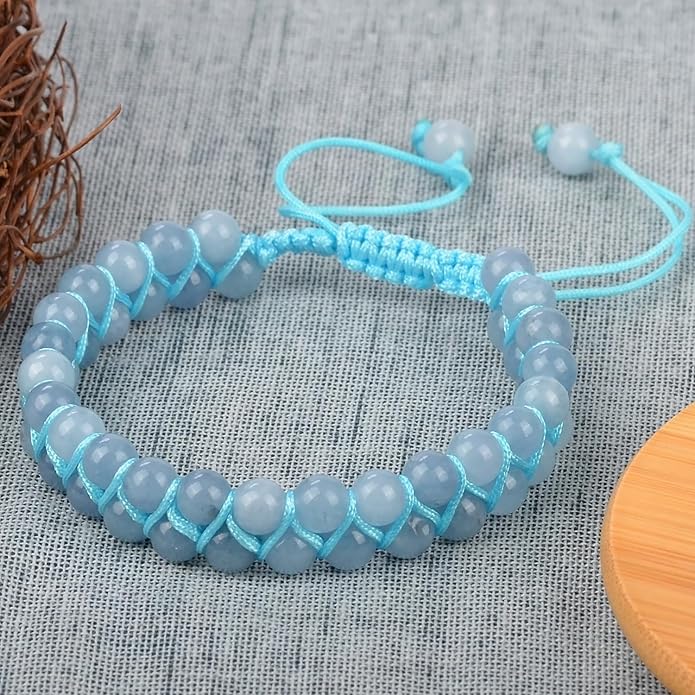 MASSIVE BEADS Double Layer Natural Chakra Healing Power Crystals Macrame Bracelet Yoga Stone Beads Gemstone Meditation Relax Anxiety Bangle for Unisex Women Men