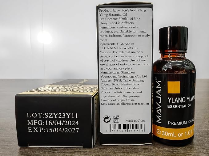 MAYJAM Ylang Ylang Essential Oil for Diffuser Soap Candle Making, 1.01fl.oz | Long Lasting Scents, Ylang Ylang Essential Oil for Skin, Floral Essential Oils for Home Yoga Use