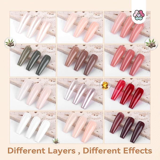 SAVILAND Pink Nail Polish Set: Burgundy Dark Red White Pearl Quick Dry Nail Polish Regular Kit with Castor Oil Base and Top Coat Nail Lacquer Set DIY Art at Home Gift 12 Colors 14 Pcs