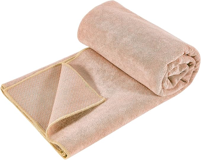 Hot Yoga Towel with Grip Dot, Non Slip Sweat Absorbent Microfiber Yoga Mat Towels for Hot Yoga, Pilates, Fitness and Workout 72inch x 24inch