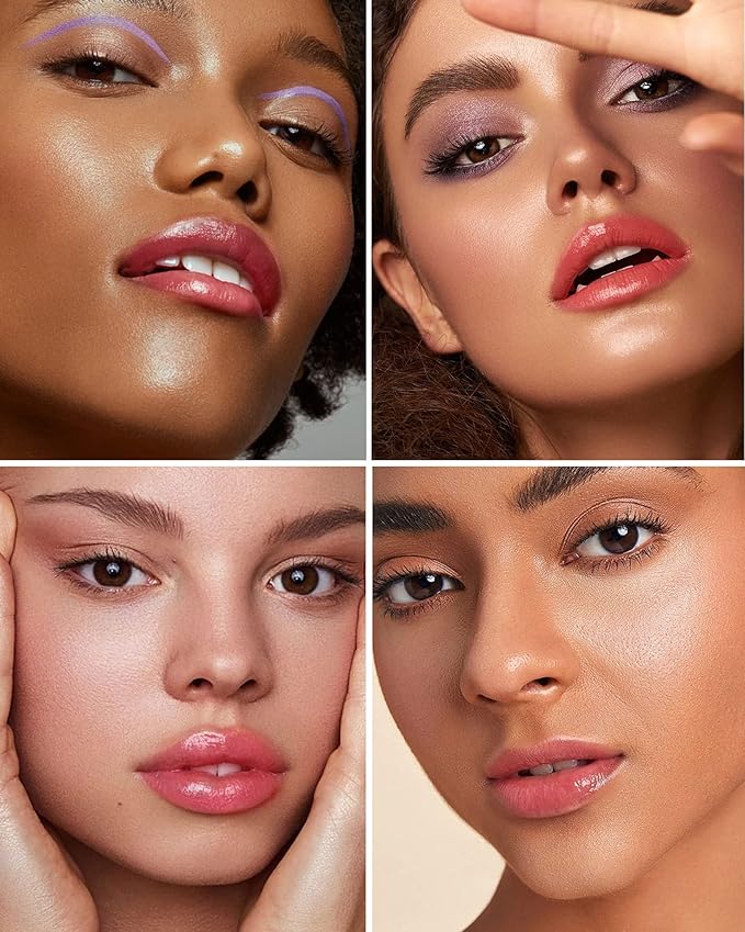 Glimmer Balm Tinted Lip Balm Moisture Hydrate lipsticks PH Lipstick, Color Changing Lipstick Natural Chapstick Glitter Pink Lip Gloss, Pearl