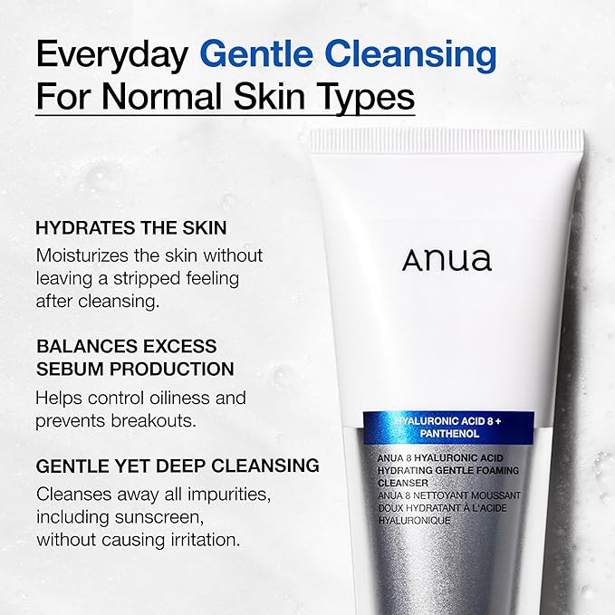 ANUA Gentle Double Cleanser Duo: Heartleaf Pore Control Cleansing Oil Mild & Hydrating Gentle Foaming Face wash for Double Cleansing, Daily Facial Cleanser, Korean Skincare