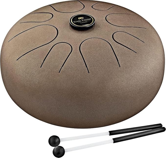 Meinl Sonic Energy Steel Tongue Drum 8 Notes 16" with Mallets, Bag — Sound Healing Instrument for Musical Education, Meditation, ASMR, Yoga
