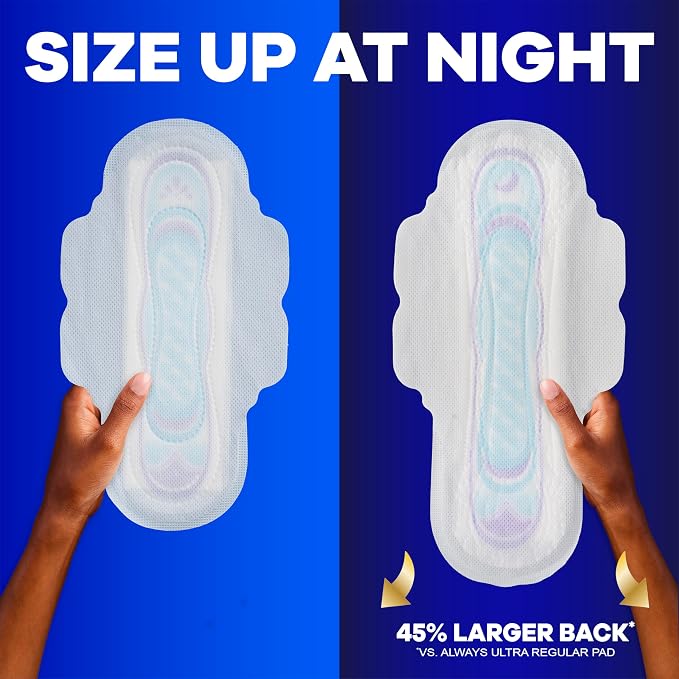 Always Ultra Thin Size 3 Extra Long Super Pads with Wings Unscented, 28 Count