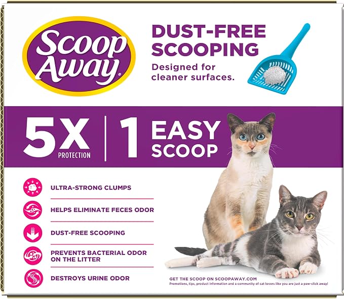 Scoop Away Advanced Multi Cat Clumping Cat Litter, 18.5lb, 2Pk | Meadow Fresh Scent, Clumping Litter for Multiple Cats, Compatible with Most Automatic Litter Boxes