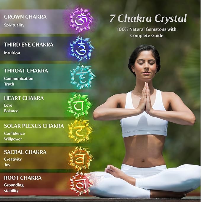 MYDAYS&DESIGN 18Pcs Crystals and Healing Stones Set in Rattan Box, 17 Raw Chakra Stones, 1 Amethyst Tree, Guide for Beginners, Meditation Yoga Home Decor, Gifts for Women Valentine's Day