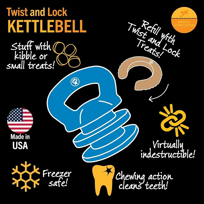 Starmark Twist and Lock Kettlebell Interactive Dog Chew Toy