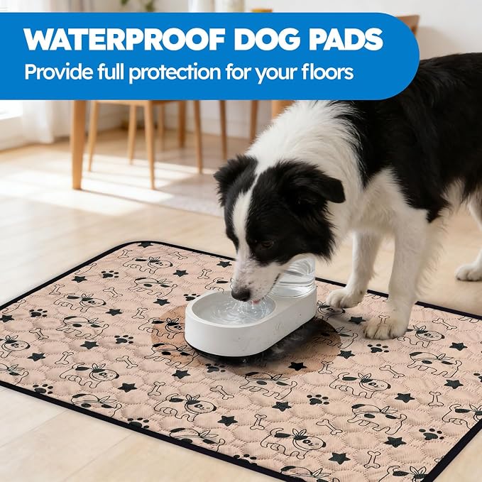 Washable Pee Pads for Dogs, Reusable Puppy Pads, Absorbent & Leakproof Potty Pads for Dogs and Cats, Non-Slip Pet Training Pads for Whelping Playpen Crate, Coffee 28"x40"