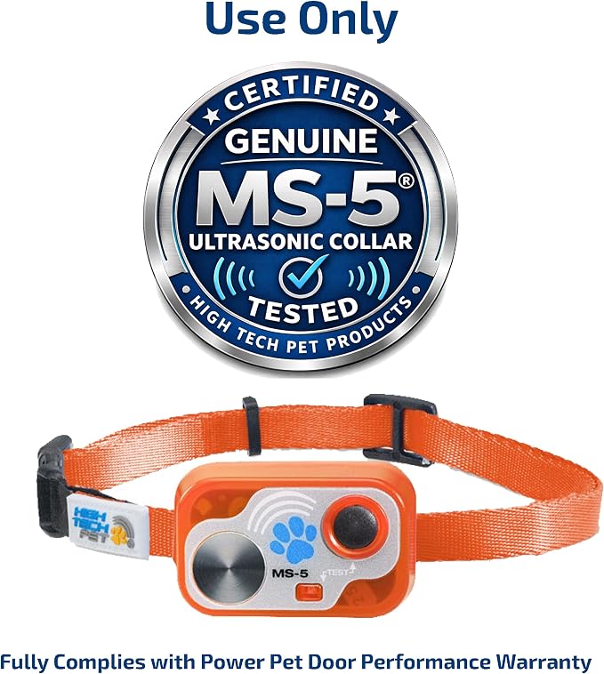 Genuine MS-5® Cat Collar with Safety Stretch. Tested & Certified to Activte Power Pet Doors. Complies with Pet Door Performance Warranty. Designer Series 'Tabby Tangerine' Waterproof (Orange, Cat)