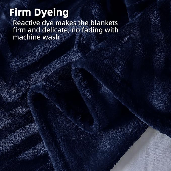 Whale Flotilla Flannel Fleece Fall Bed Blanket King Size, Navy Blue | Lightweight Breathable Soft Bedspread, Plush Fluffy Coverlet Chevron Design Decorative Blanket for Home Life, 90x104 Inch