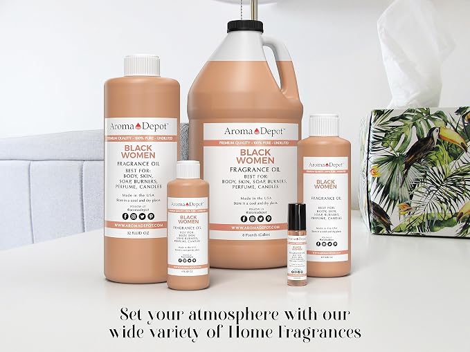 Black Women 4 oz. Fragrance Oil I Perfume I Skin Oil I Scented Oil I Add Aroma to your DIY Projects such as Candles, Bath Bombs, Body Butters, Creams and lotions. Few Drops in The Diffuser and burners