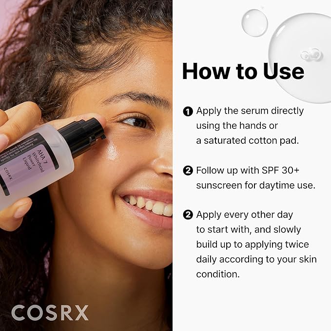 COSRX 7% Glycolic Acid Whitehead Removing Power Liquid, 3.38 fl.oz, AHA Exfoliant, Exfoliating Toner for Face & Body, Pore Minimizer, Korean Skin Care