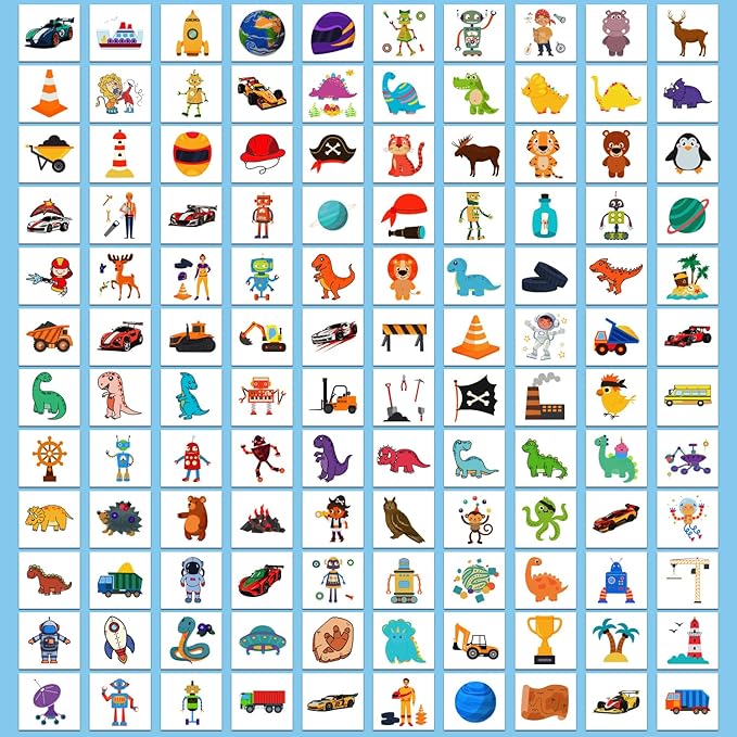 Partywind 408 PCS Kids Tattoos for Party Supplies, Individually Wrapped Sheet Temporary Tattoos Stickers for Kids Goodie Bag Stuffers, Fun Birthday Party Favors - Cool