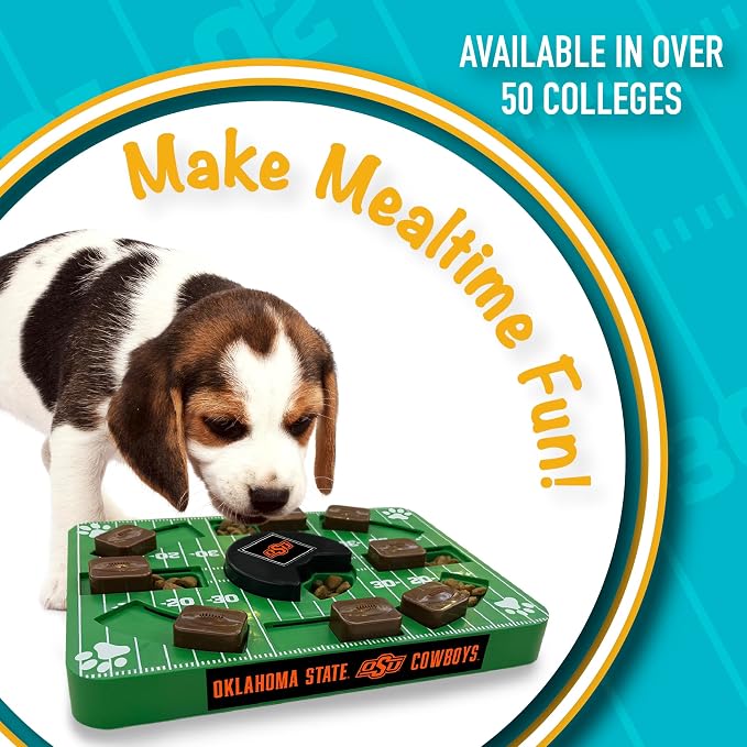 Pets First NCAA Oklahoma State Cowboys Puzzle Toy, Puzzle Treat Dog Toy, Interactive Dog Treat Toy, Dog Puzzle Feeding Slow Toy