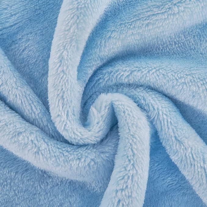 Light Blue Fleece Plush Throw Blanket 50"x60"for Couch Fuzzy Cozy Flannel | Super Soft Lightweight Microfiber Blanket for Sofa Bed bedroom Home Decor All Season,Birthday Gifts for Women Mom Adult