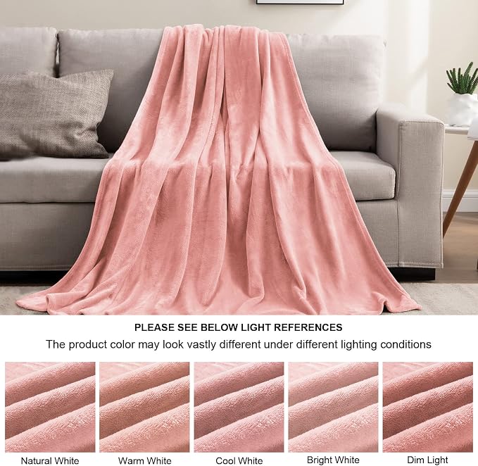 BEDELITE Fleece Blanket Soft Plush King Size Bed Blanket Pink 108"x90" | Ultra Soft Fleece, Plush Microfiber, Lightweight Warmth, All Season Comfort, Fade Resistant, Machine Washable