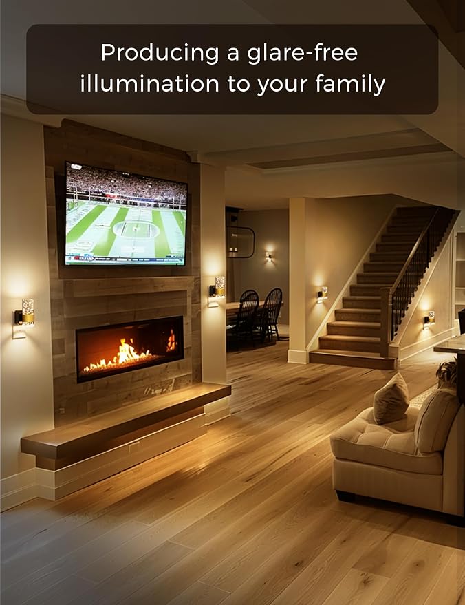 L LOHAS LED Night Lights Plug into wall, Soft Warm Night Light | Adjustable Brightness, Plug in Night Light, Auto Light Sensor, Wall Sconce-Style Design Nitelight, Bathroom, Hallway, 1 Pack