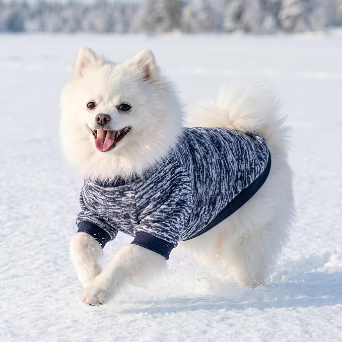 1 Pack Dog Sweaters for Small Dogs Girl Boy Winter Fleece Clothes Warm Soft Dog Sweatshirt Outfit for Dogs Cats Pet Apparel