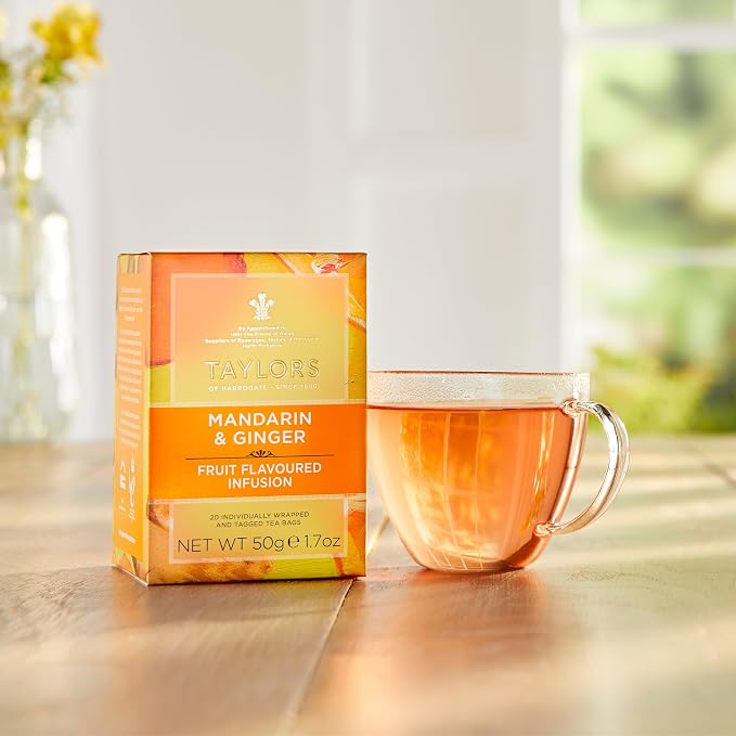 Taylors of Harrogate Herbal Tea Fruit Infusions Variety Pack – Mandarin Ginger, Rose Lemonade & Sweet Rhubarb – Caffeine-Free – 60 Tea Bags (Pack of 3)