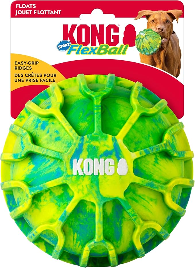 KONG FlexBall Interactive Fetch Toy, Floats in Water, for X-Large Dogs