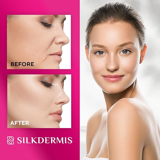 SILKDERMIS Silicone Face and Forehead Wrinkle Patches: Facial Wrinkle Patch for overnight and Smile Line and Under Eye Patches Forehead Wrinkle Treatment (Red(1 Count (Pack of 5)))