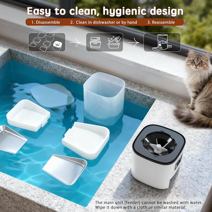 Automatic Cat Feeder with Dual HD Cameras for 2 Cats with APP Control, 6L | Smart WiFi Pet Feeder, Timed Feeding & Portion Control, 2-Way Audio, Night Vision, 5GHz/2.4GHz WiFi