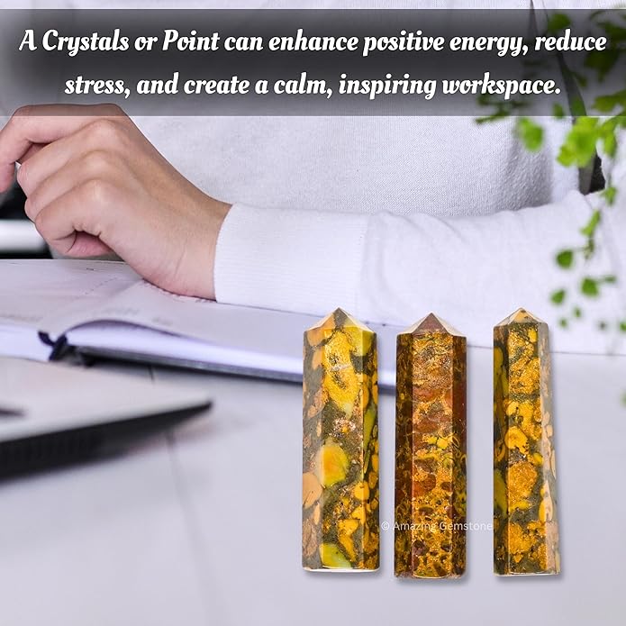 Amazing Gemstone Crystal Points Bulk Healing Crystals & Stones - Premium Single Terminated Healing Wand Point Bulk Crystals for Crafts, Crystal Grid, DIY Work