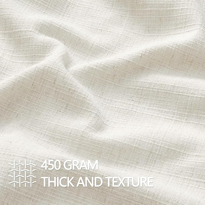 MIULEE Thick Textured Decorative Throw Pillow Covers 20x20 in Natural Beige | Set of 2, Linen Blend Pillow Cover, Flange Edge Design, Farmhouse Modern Boho Style, Bed Couch Living Room Decor